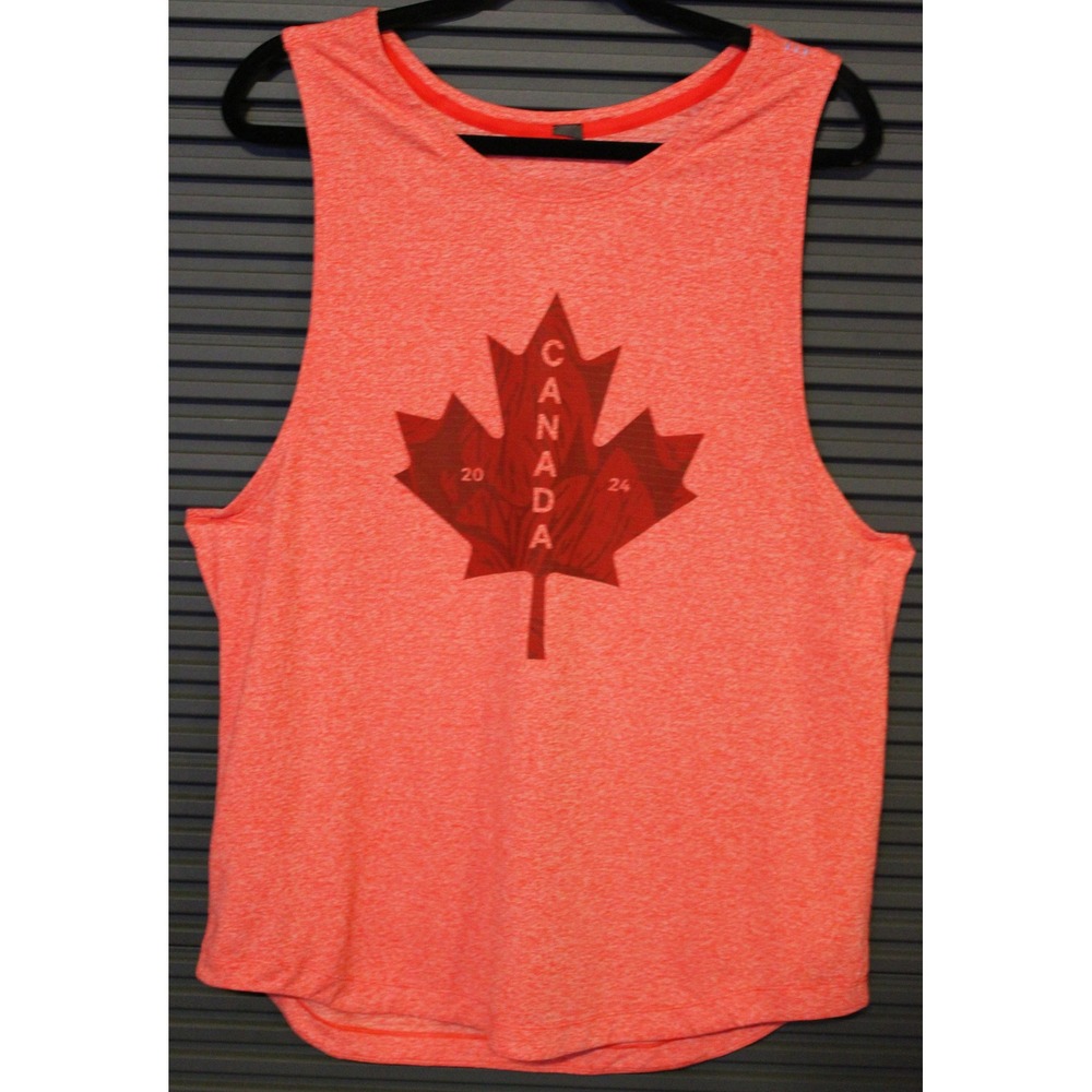 Lululemon Tank Men M Red Team Canada 2024 Paralympic Collab Maple Leaf MuscleTee